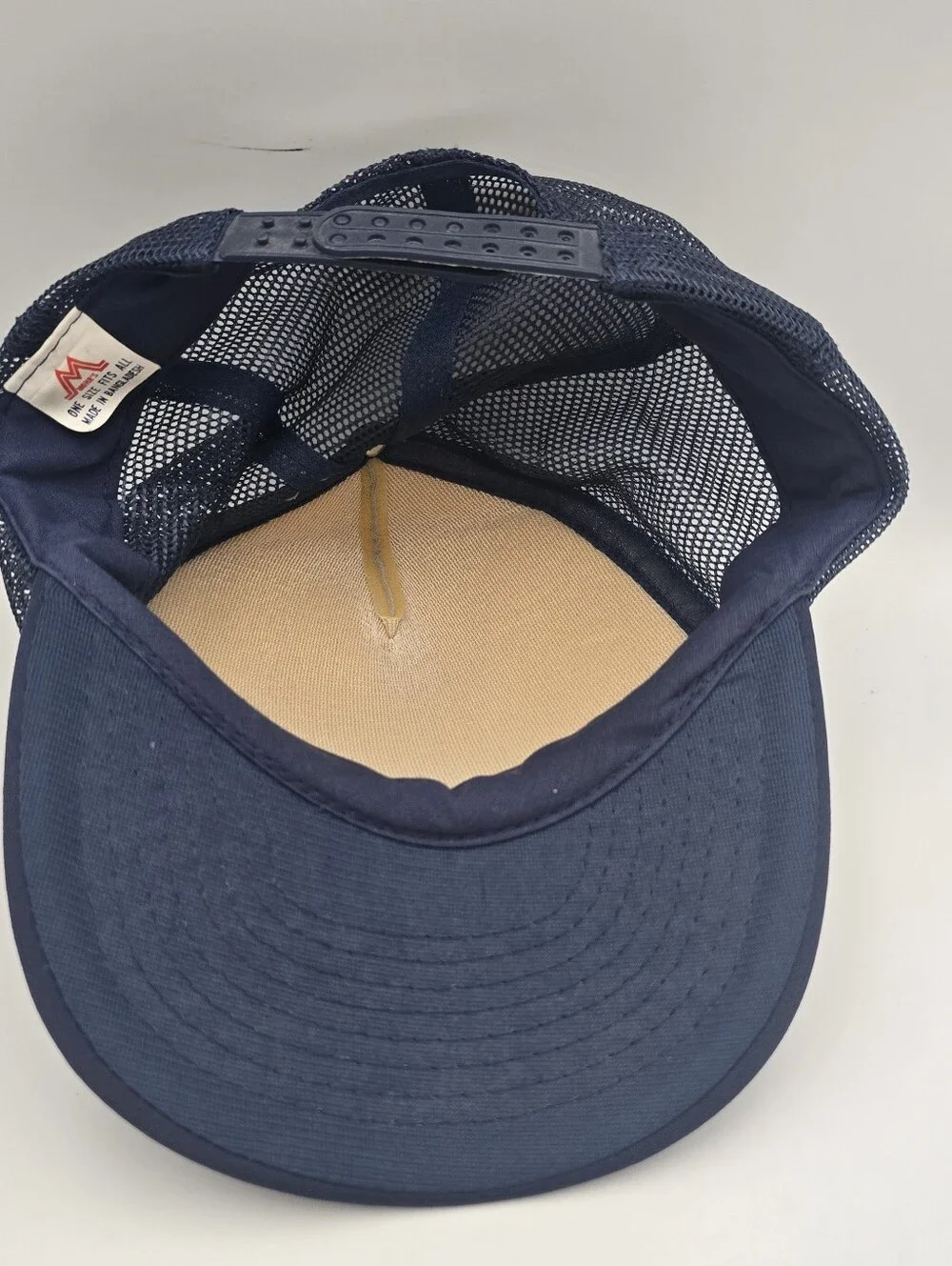 Vintage Mohr's Harley Oink White/Blue Trucker  Adj. Snapback Graphic Print Hat